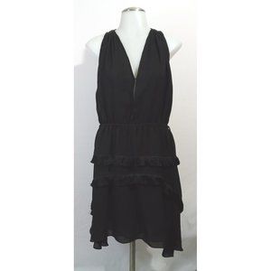 Derek Lam 10 Crosby Black Fringe Silk Mini Cocktail  Dress A-line Sz 2-10